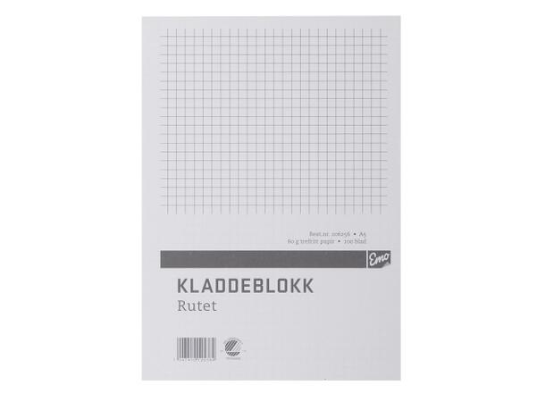 Kladdeblokk A5 ruter. 60G 100Bl Miljømerket 